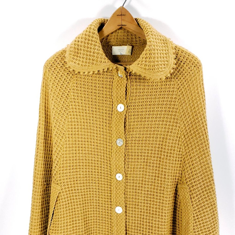 Vtg Sears Cape Poncho Shawl Women's One Size Goldenrod Fringe Retro Grandmacore